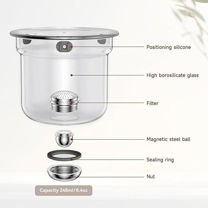 Enchanti Tea Pot, Magic Glass Teapot with Strainer,Magnetic Water Separation with Infuser -800ML/27.01oz