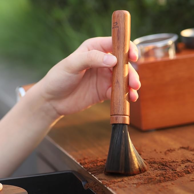 MEION Coffee Grinder Brush, Espresso Brush Tool, Mahogany Coffee Cleaning Brush Coffee Brush Grinder Cleaner Espresso Cleaning Brush Barista Tools for Coffee Lovers - Image 2