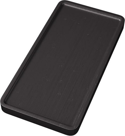 Bamboo Serving Tray,11.8x5.9 Inch Decorative Trays Platter for Coffee Table,Living Room,Bar,Party,Mini Charcuterie Boards Cheese Board,Home Decor（Black）