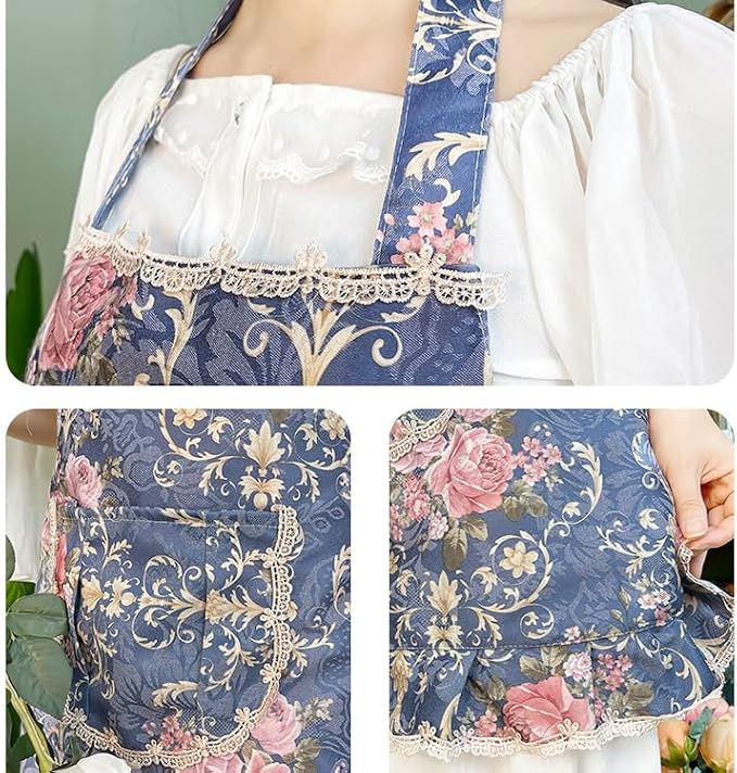 Small Cooking Apron with Pocket, Pinafore Apron Dress for Women, Kitchen Apron Gift for Women, Weight within 140lb - Image 3