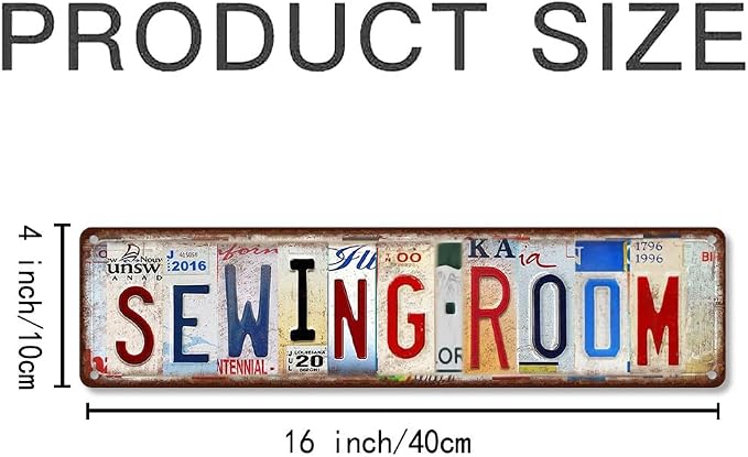 Sewing Room Metal Sign - Vintage Aluminum Tin Wall Art 16x4 Inch - Craft Room Laundry Decor - Image 2
