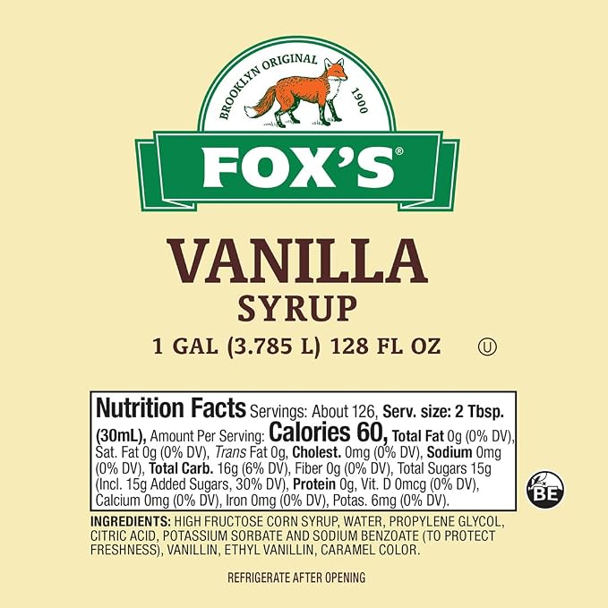 FOX'S U-BET Syrup Bottle, Kosher Certified, Brooklyn Original, Fat Free (1 Gallon, Vanilla) - Image 2