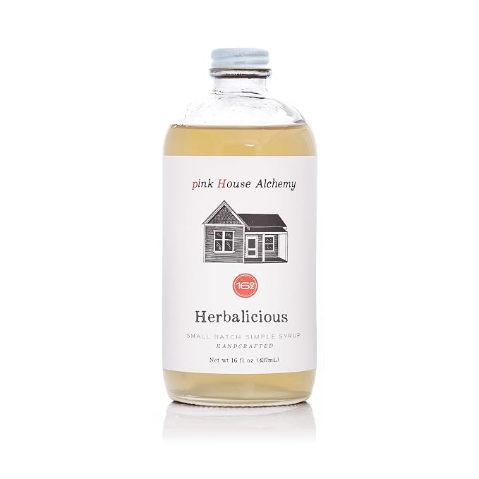 Pink House Alchemy Herbalicious Simple Syrup – 16oz Bottle – Handcrafted All-Natural Mixer for Coffee, Cocktails, Soda, Lemonade, Tea & Baking – Small Batch (HER 1) by PinkHouseAlchemy