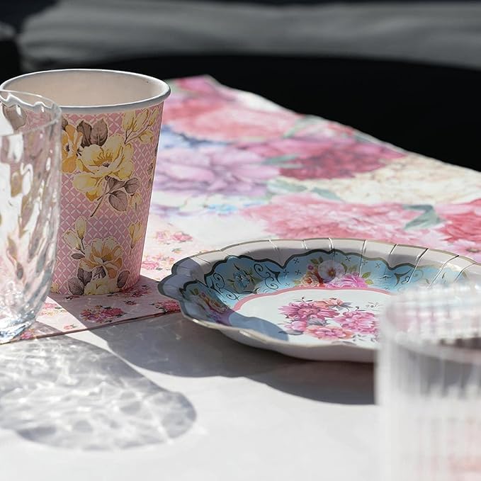 Talking Tables Tea Party Vintage Floral Paper Cups | Truly Scrumptious | Also Great For Birthday Party, Baby Shower, Wedding And Anniversary | Paper, 12 Pack