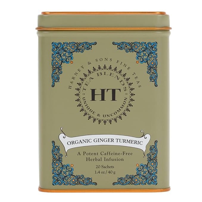 Harney & Sons HT Organic Ginger Turmeric Tea, 20 Sachets of Soothing Ginger Turmeric Tea