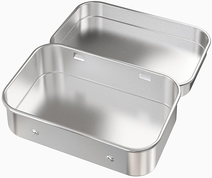 30 Pcs Metal Hinged Tin Box Container Mini Portable Small Storage Container Kit with Lid for Home Storage 3.7x2.3x0.8 inch.