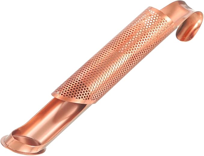 uxcell 1 Pcs Tea Strainer with Fine Mesh, Stainless Steel Tea Steeper, Tea Infuser Stick Pipe with Handle for Loose Leaf Tea, Rose Gold