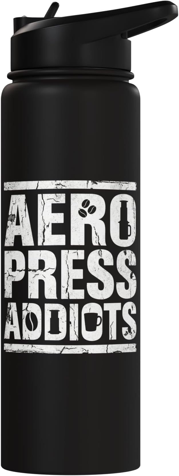 Bold AeroPress Coffee Addict Shirts AeroPress Addicts Stainless Steel Insulated Water Bottle