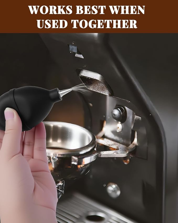 3 Pcs Portafilter Espresso Kit – Ebony Bristle Coffee Brush, Coffee Grinder Brush & Air Blower – Espresso Tool Kit for Machine, Grinder, Countertop - Image 7