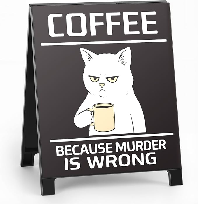 Coffee Bar Accessories Decor: Black Coffee Station Corner Decorations Sign for Kitchen Office Tabletop Shelf