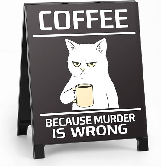 Coffee Bar Accessories Decor: Black Coffee Station Corner Decorations Sign for Kitchen Office Tabletop Shelf