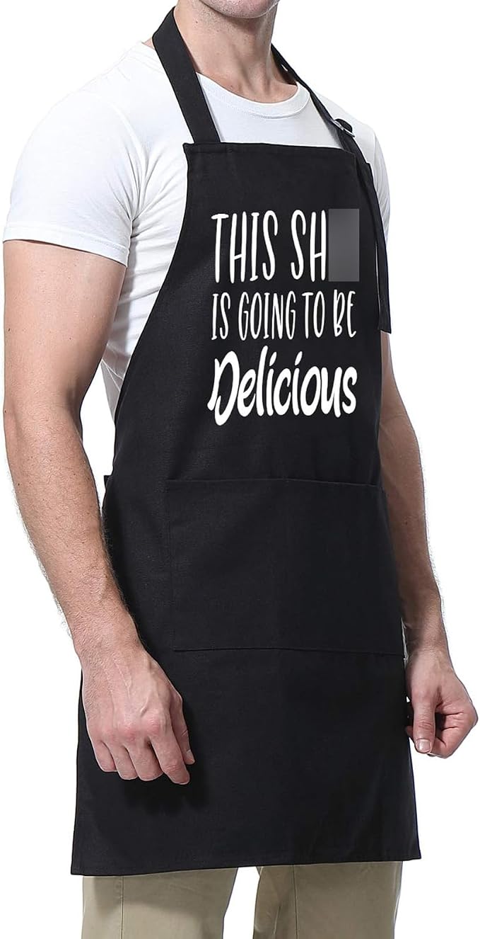 Miracu Funny Cooking Aprons for Women, Funny Baking Aprons for Men Dad, Mens Cooking Gifts for Bakers Husband Boyfriend - Fathers, Mothers Day, Birthday Kitchen Gifts for Men, BBQ Grilling Presents - Image 6