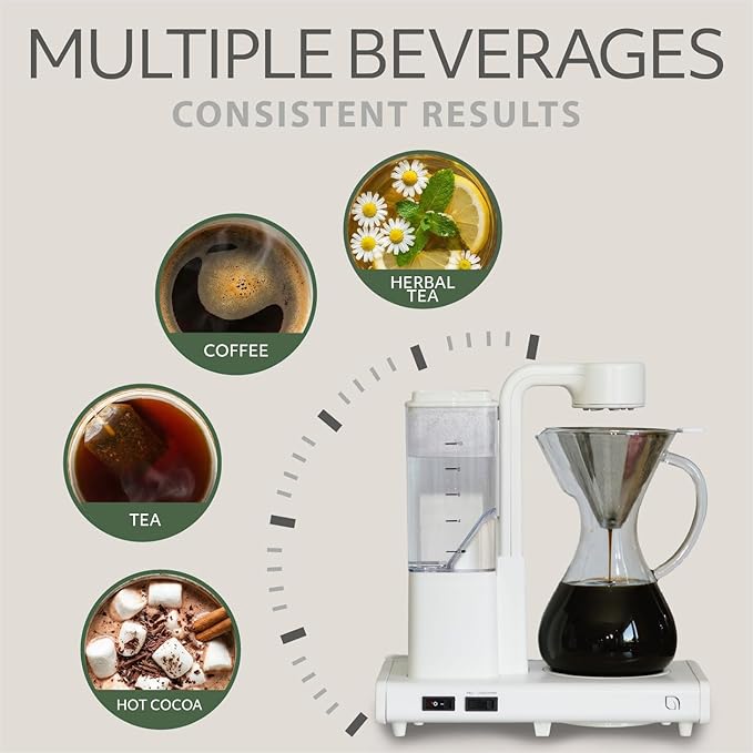 WILLOW 10 Cup Drip Coffee Maker, Automatic Pour Over Coffee Maker with Glass Carafe and Auto Shut-Off Feature, Suitable for Hot & Iced Coffee, ECO Coffee Machine made with 99% PC Recycled Plastics