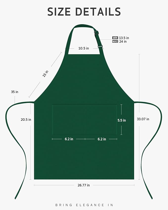 Syntus Chef Apron for Men Women with Pockets, Thick Grilling BBQ Apron | Machine Washable, Thick & Soft, Full Coverage, Adjustable Strap, Long Ties, 2 Pockets, Multi-Purpose, BBQ, Gift - Image 2