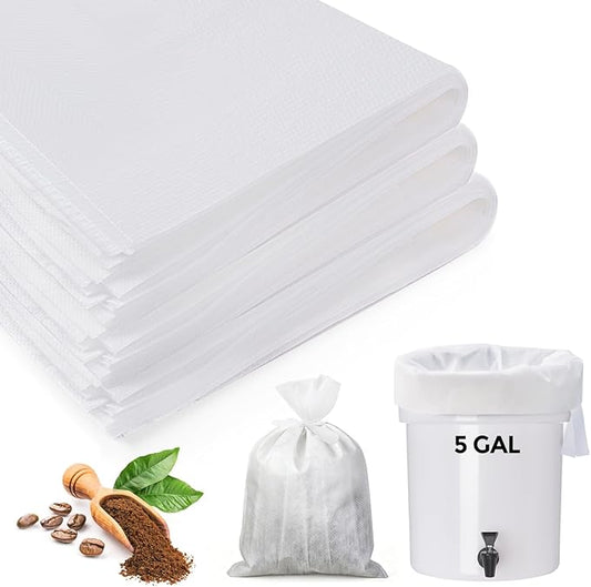 60PCS Commercial Cold Brew Coffee Bags with Drawstring, 20" X 20" Disposable Coffee Filters for 5 Gallon Buckets and Commercial Model Cold Brew Coffee Makers