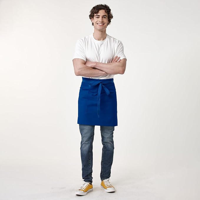 Waist Apron for Men Server Bistro Half 4251BY | Adjustable Half Bistro Apron for Waiters Bartenders, Polyester Cotton Canvas, Durable & Comfortable - Image 6