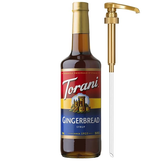 Torani Coffee Syrup, Gingerbread Flavoring for Drinks, Pump Included, 25.4 Fl Oz by Torani