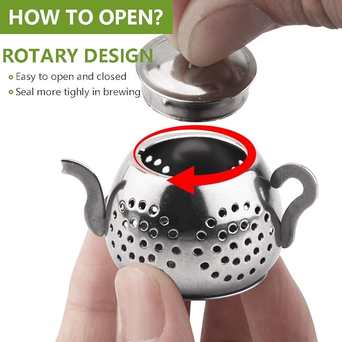 Loose Leaf Tea Infuser, 4PCS Tea Strainer Stainless Steel Tea Ball with Chain and Drip Trays, Small Tea Filter Set for Mug (Teapot)
