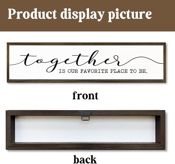 WKYAER Family Wall Signs Decor Together is Our Favorite Place to Be Inspirational Quotes Wall Plaque Rustic Farmhouse Motivational Decoration for Living Room Bedroom Entryway Office Home Decor - Image 3