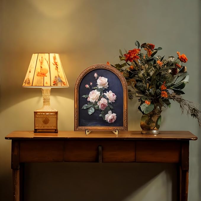 Vintage Rose Flower Wall Art Sign for Bedroom Decor, Antique Botanical Wall Decor, 8x10 Inch