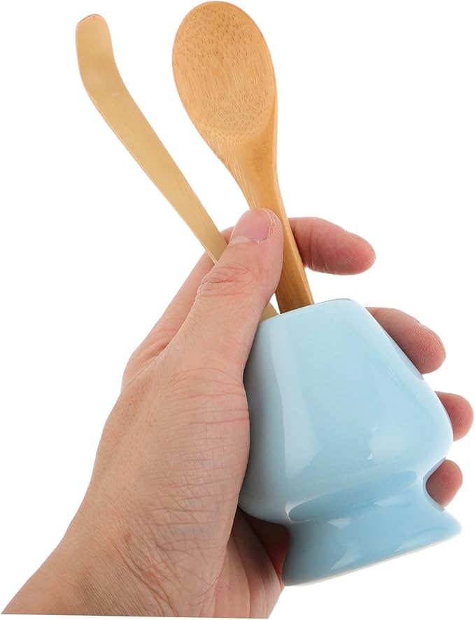 Garneck 1set Matcha Tools Kit Traditional Whisk Tea Scoop Whisk Holder and Spoon for Matcha Preparation Elegant Tea Ceremonies and Daily Use