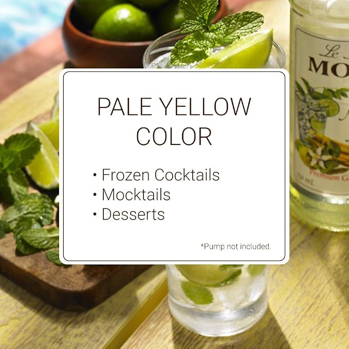 Monin - Mojito Mix Syrup, Sweet Herbal Mint Flavor, Great for Frozen Cocktails, Mocktails, & Delicious Desserts, Gluten-Free, Vegan, Non-GMO (750 ml) - Image 5