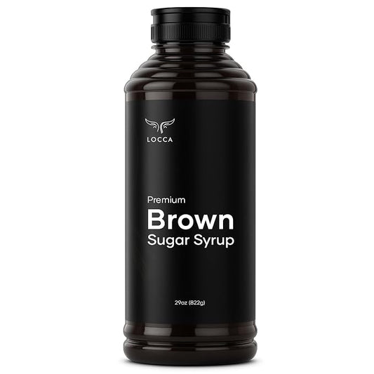 Brown Sugar Syrup | Coffee and Boba Black Sugar Syrup | Bubble Tea Tigers Milk | Cold Brew Latte Espresso Maple Skinny Flavored Barista Gourmet Sweetener Instant Tapioca Pearls Flavor by Locca 29 Oz (Pack of 1) by Locca