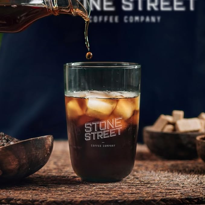 Stone Street Cold Brew Coffee, Low Acid, 100% Arabica, Gourmet Coffee - Strong & Smooth Blend, Coarse Ground, Dark Roast, Colombian Single Origin, 1 LB