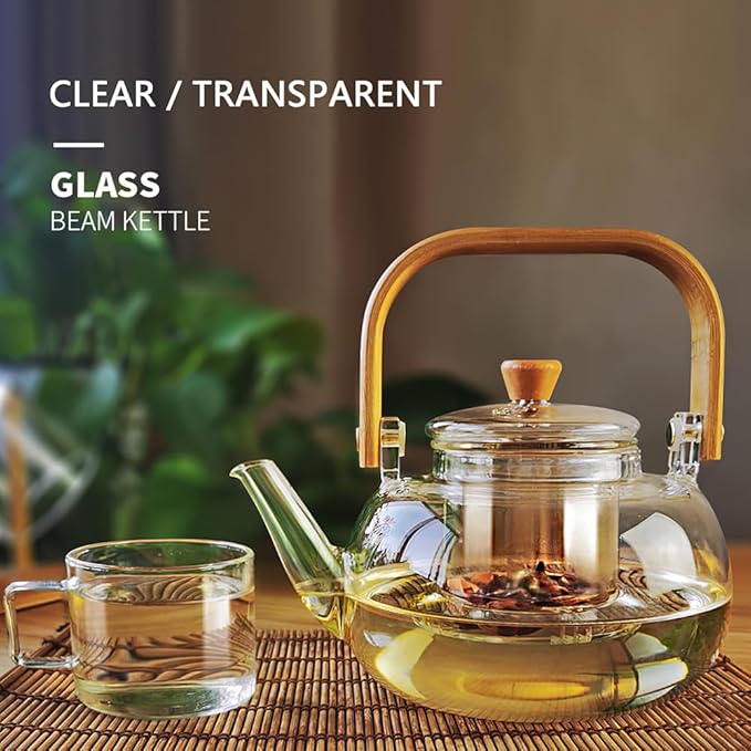 Glass Tea Pot Teapot for Stovetop Safe, Clear Teapot, Glass Tea Pot, Glass Tea Kettle, Glass Pot