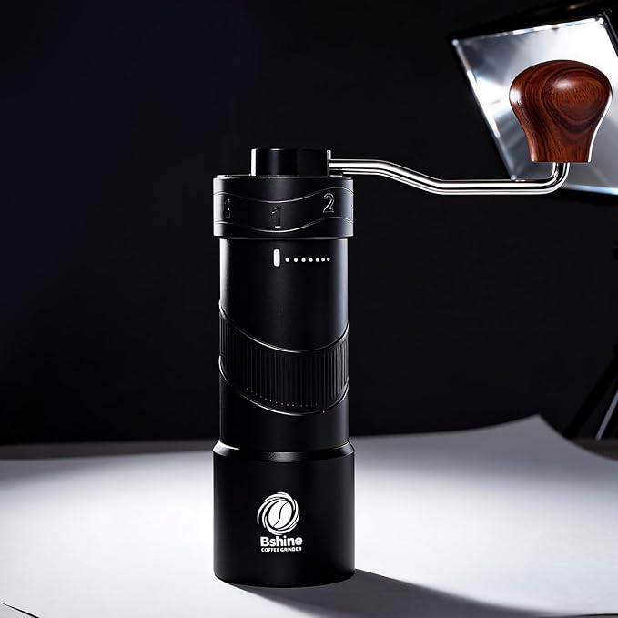 Bshine manual coffee bean grinder with Carrying Case,Numerical External Adjustable,conical burr hand crank coffee grinder mini molino para cafe,moledor de cafe de grano molino para cafe
