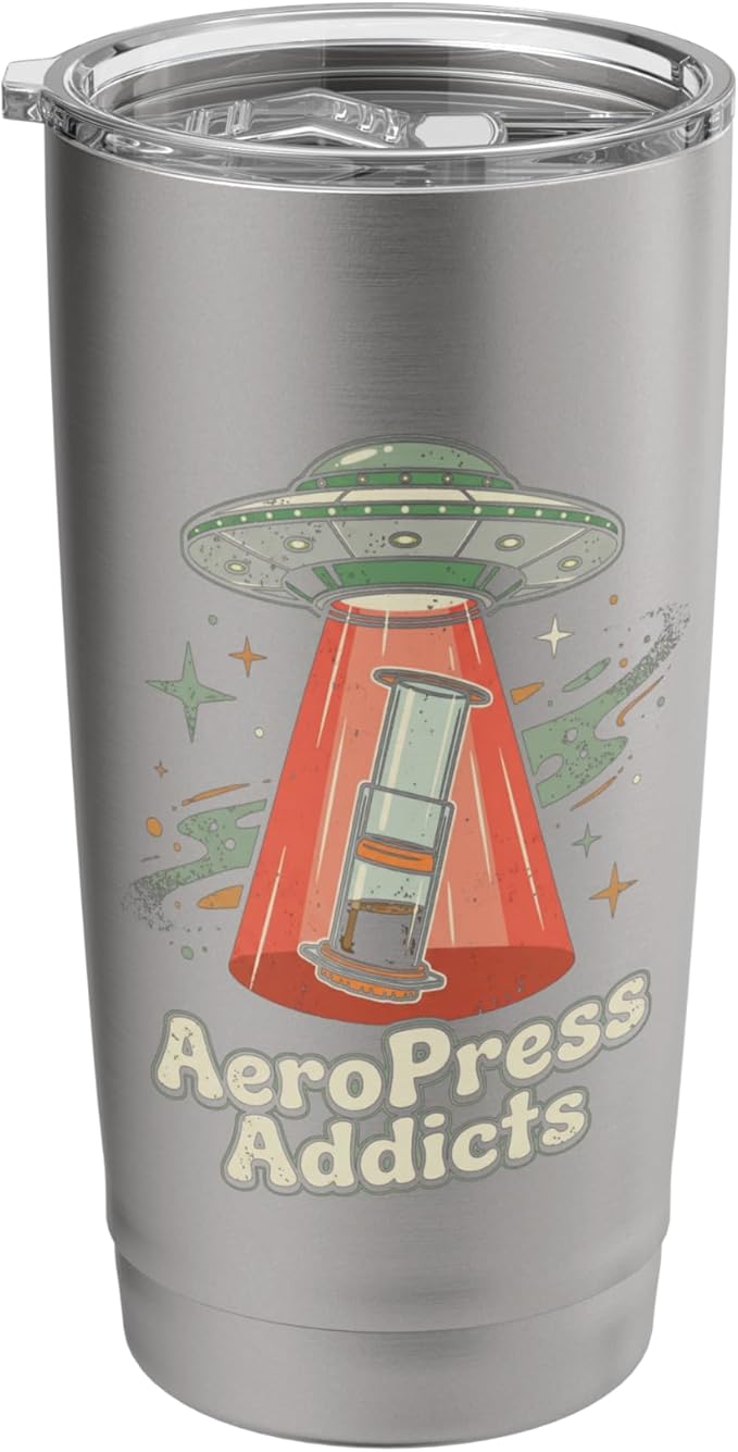 UFO AeroPress Funny Coffee Shirts Sci-Fi AeroPress Brewing Stainless Steel Insulated Tumbler