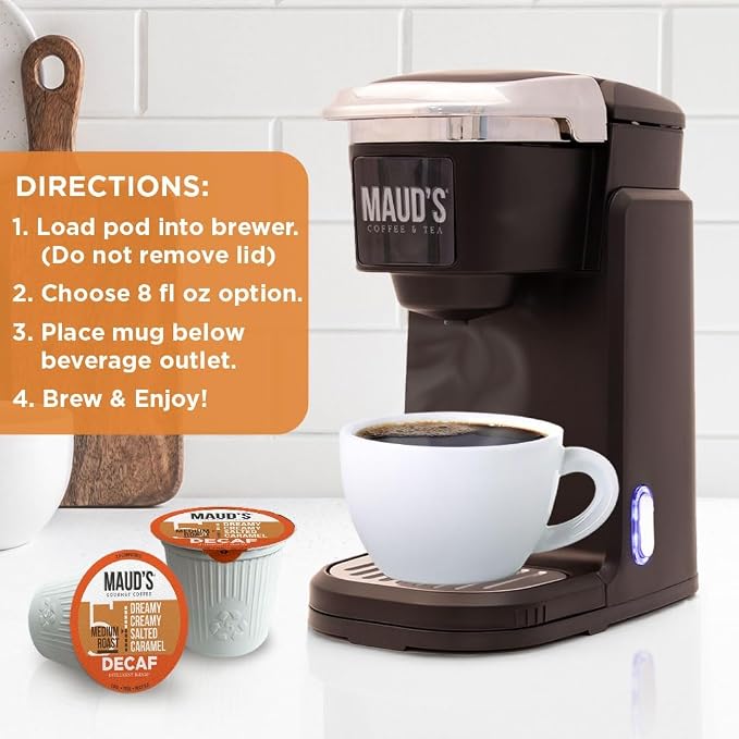 Maud's Salted Caramel Flavored Coffee Pods, 50ct, Medium Roast Flavored Coffee in Single Serve Pods – 100% Arabica Beans, Compatible with Keurig K Cups Maker - Image 5