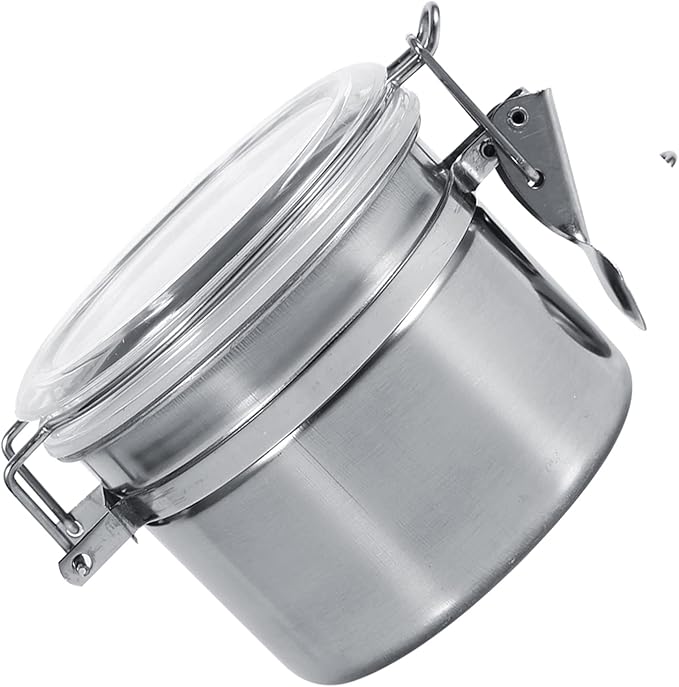 Stainless Steel Kitchen Food Storage Container Bottle For Sugar Tea Coffee Beans Dry Goods Transparent Cover Easy To Use Kitchen Canister (Small Size (29.9 X 15 X 6.7in))