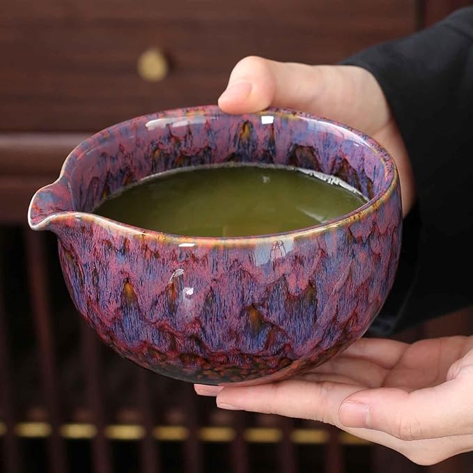 Japanese ceramic matcha bowl. 20 ounce ceramic bowl. Matcha tea bowl. A gift for matcha enthusiasts (red pink)