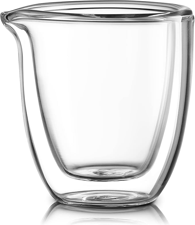 Pouring Espresso Cups Set of 4 - Glass Espresso Cup Shot Glass with Spout 2.7 OZ - Double Espresso Cups - Small Doppio Double Walled Clear Espresso Cup - Expresso Coffee Cup - Espresso Accessories