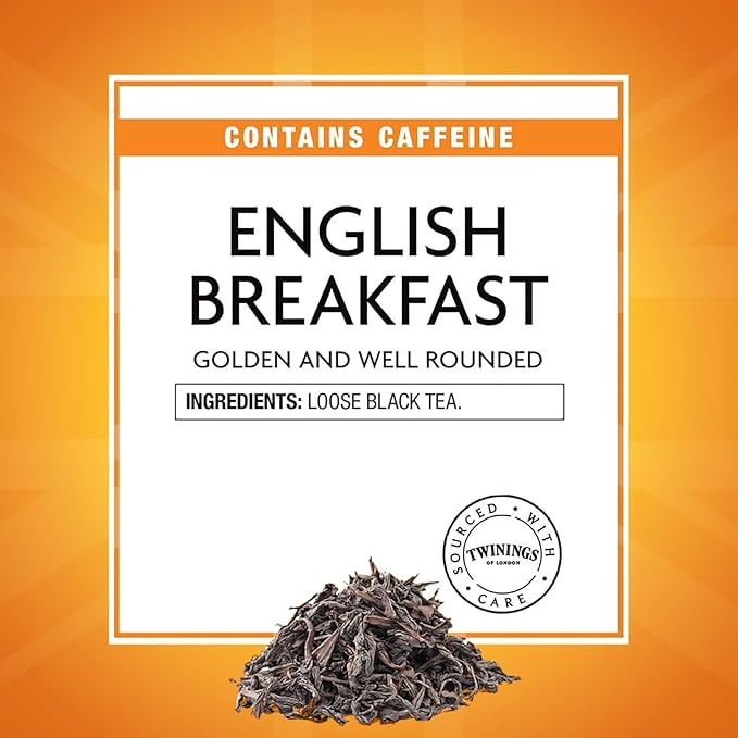 Twinings English Breakfast Loose Tea Tin, 7.05 Ounce Tin (Pack of 2), Smooth, Flavourful, Robust Black Tea Leaves, Caffeinated, Enjoy Hot or Iced