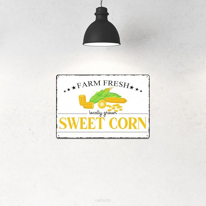 Vintage Sweet Corn Metal Signs Wall Decor Funny Vegetables Art Poster Decorative for Home Farmhouse Kitchen Garden Cafe Bar Farm Porch Fence Yard 12X8 Inch Aluminium Hanging Plaque - Image 4