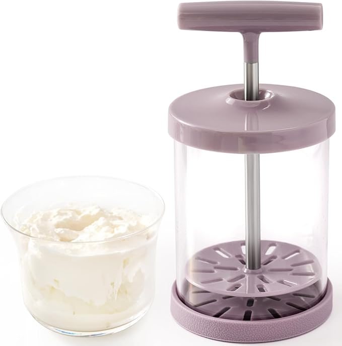 Manual Whipping Cream Dispenser, Handheld DIY Whipped Cream Maker, Professional Whipped Cream Dispenser With Non-Slip Silicone Base for Shop Kitchen Salad Dressings Frothy Drinks Milk Frother