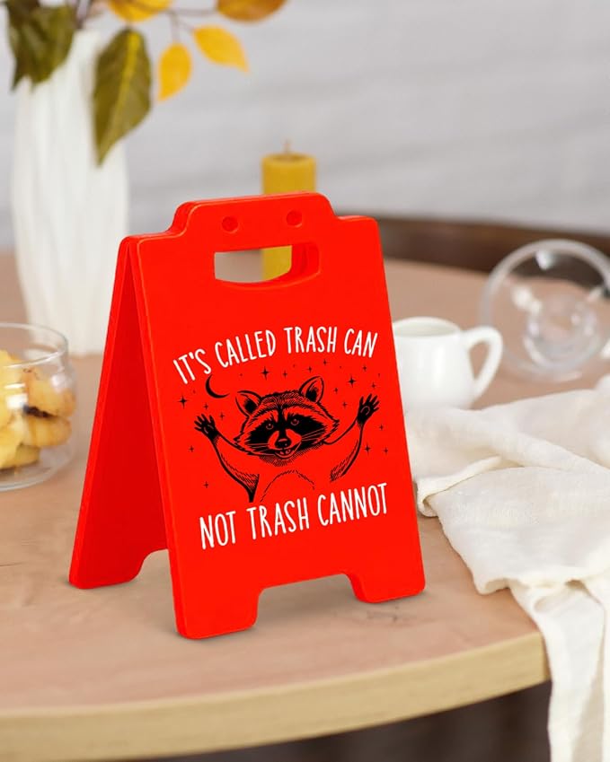Funny Office Decor, Positive Affirmations Motivational Desk Sign, Funny Raccoon Gag Gifts for Women Men Friends Coworker - Image 5