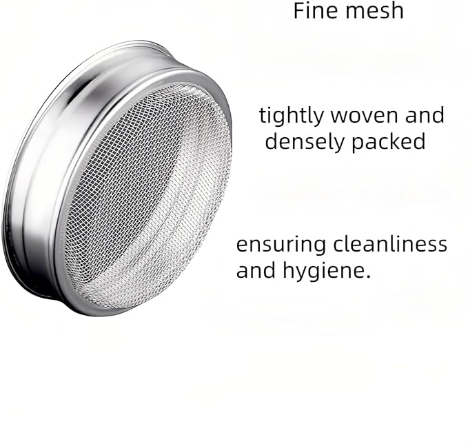 Stainless Steel Sifter with Lid - 80 Mesh Fine Sieve for Coffee Cocoa Matcha, 304 Food-Grade Powder Shaker, Baking Flour Sifter w/Ergonomic Handle, Dishwasher Safe Dry/Wet Ingredients Strainer (6.8oz)