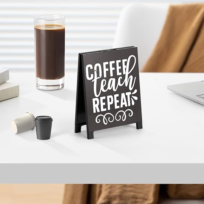 Coffee Bar Accessories Decor: Black Coffee Station Corner Decorations Sign for Office Kitchen Tabletop Shelf