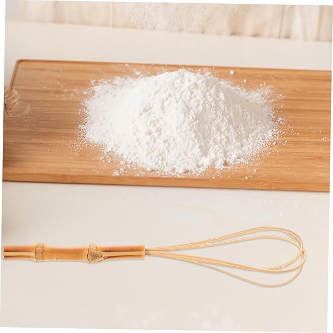 Manual Egg Mixer Bamboo Egg Whisk Large Whisk Multi-use Stirrer Easy to Clean Non-sticky Lightweight Ergonomic Handle for Cooking