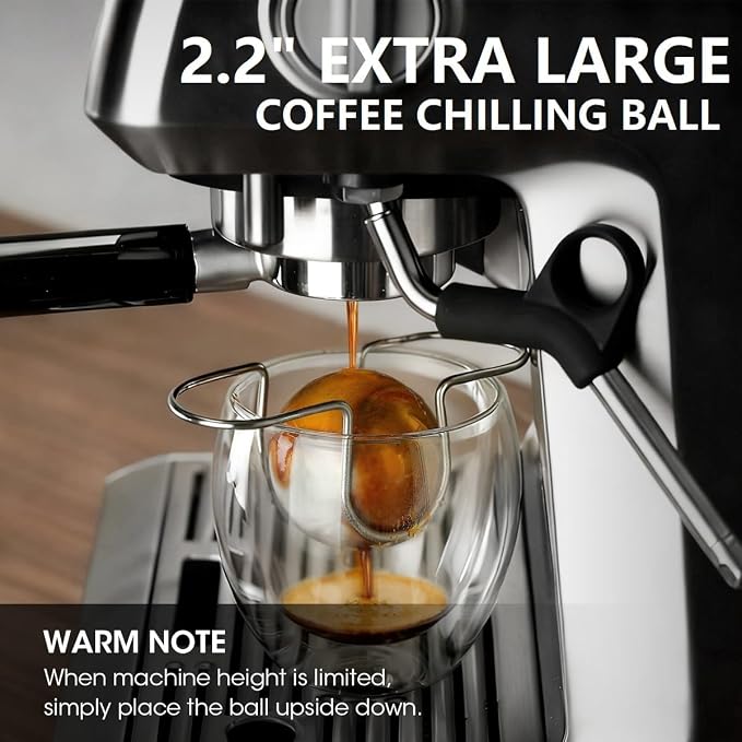 AIEVE XL Espresso Cooling Ball, 2 Pack Upgraded Large Coffee Chiller, Stainless Steel Chilling Ball Iced Coffee Accessories Espresso Accessories for Nespresso Breville Espresso Machine - Image 4