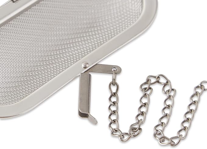RSVP International Endurance Kitchen Collection Stainless Steel Mesh Floating Spice Infuser for Soups, Stews or Large Tea Pot, Jumbo Oval, 4.25x1.75"