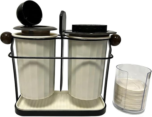 Plastic-iron hybrid Organizer Stand for AeroPress original/Clear, Coffee Bar Station compact Storage Solution Fits AeroPress , Coffee Caddy Holder for Coffee Maker and Accessories