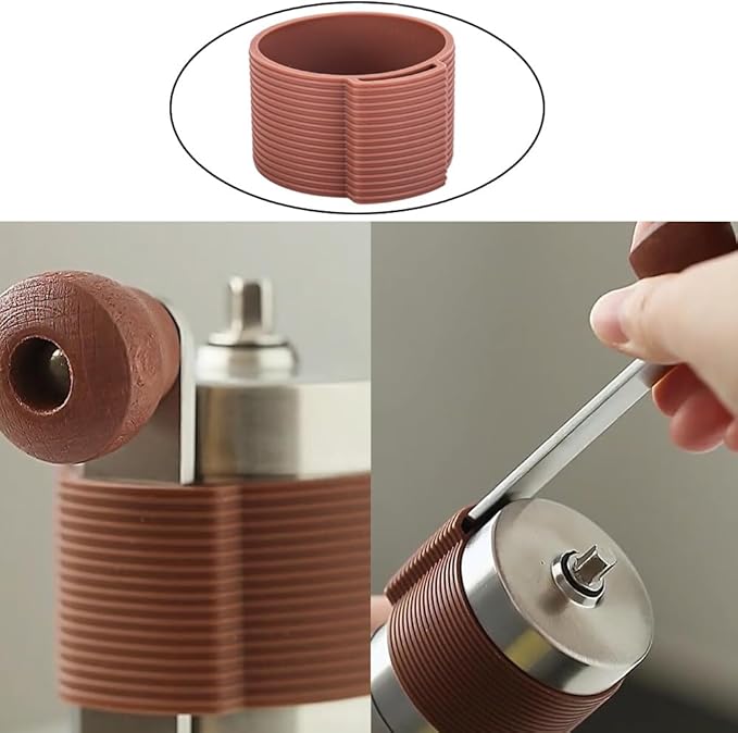 Manual Coffee Grinder Burr Hand Crank Holder Hanging Clip Storage Organizer Sleeve Case Silicone Cover for Portable Stainless Steel Coffee Bean Cranked Grinders Mill Machine
