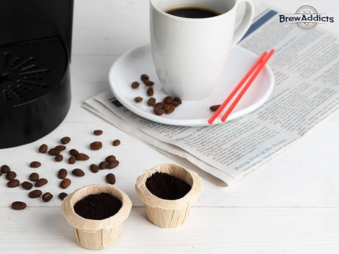 600 Paper Coffee Single-Use Filters, Brown, All-Natural & Unbleached for Keurig Brewers and Compatible with K-Cup Pods 1.0 & 2.0 Models, Disposable filters