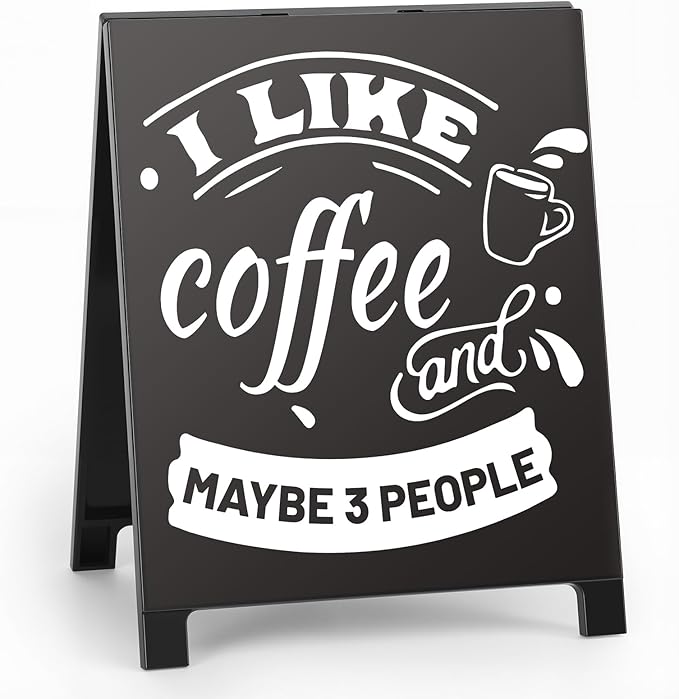 Coffee Bar Accessories Decor: Black Coffee Station Corner Decorations Sign for Kitchen Desk Shelf Tabletop