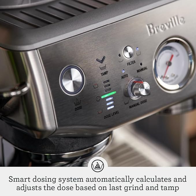 Breville Barista Express Impress Espresso Machine BES876BTR, Black Truffle