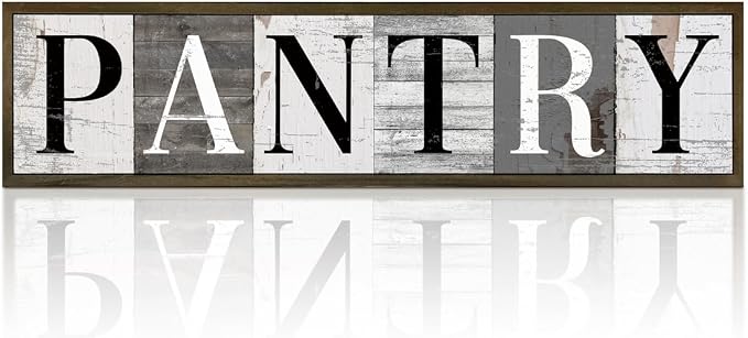 Farmhouse Pantry Signs, Rustic Hanging Wood Sign, Kitchen Wall Art, Pantry Room Decor for Table Shelf, Vintage Home Decor Accent, Housewarming Gifts, Decorative Wooden Plaques 17.8x4x1.2 inches by WKYAER